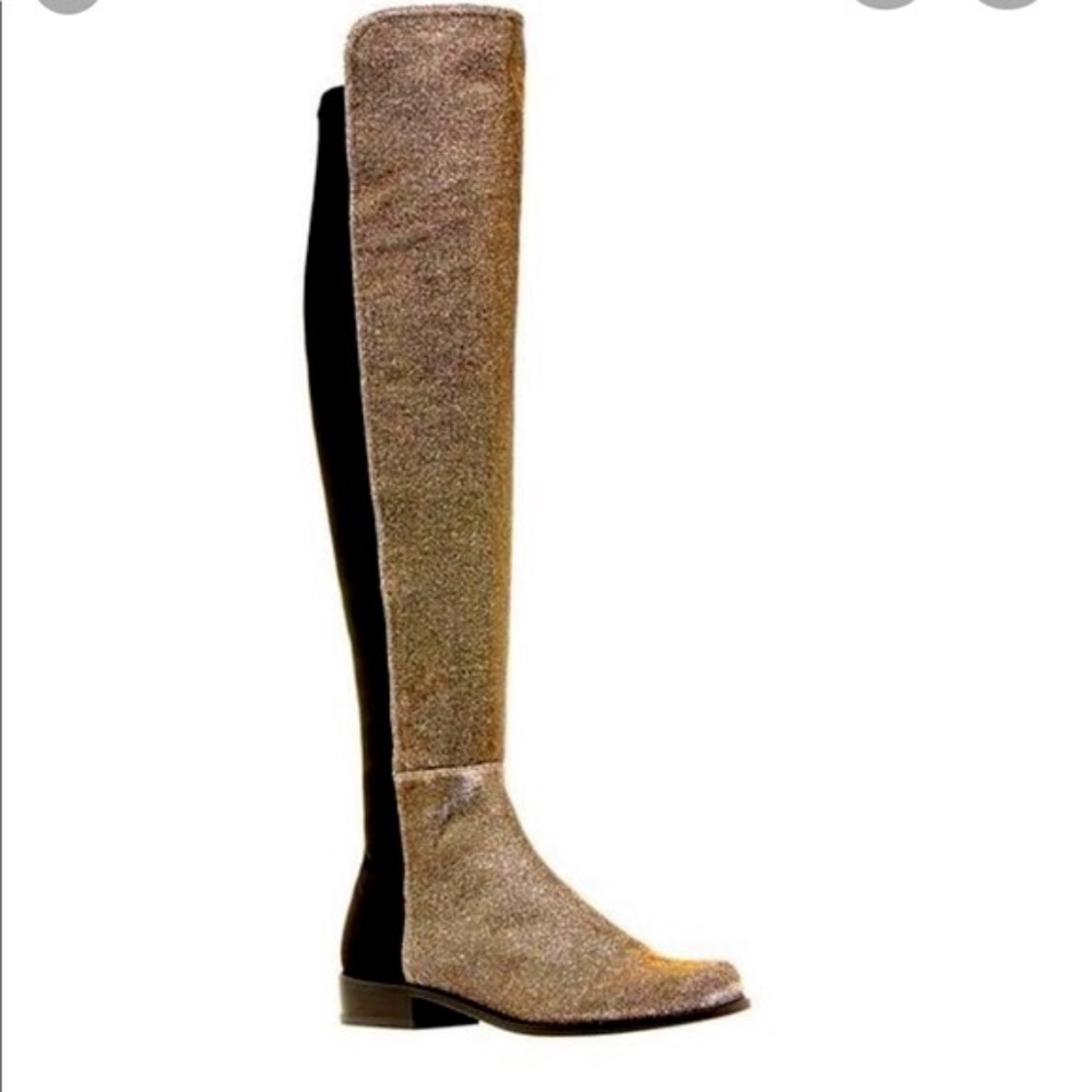 Stuart Weitzman 5050 boots in Pyrite Silver